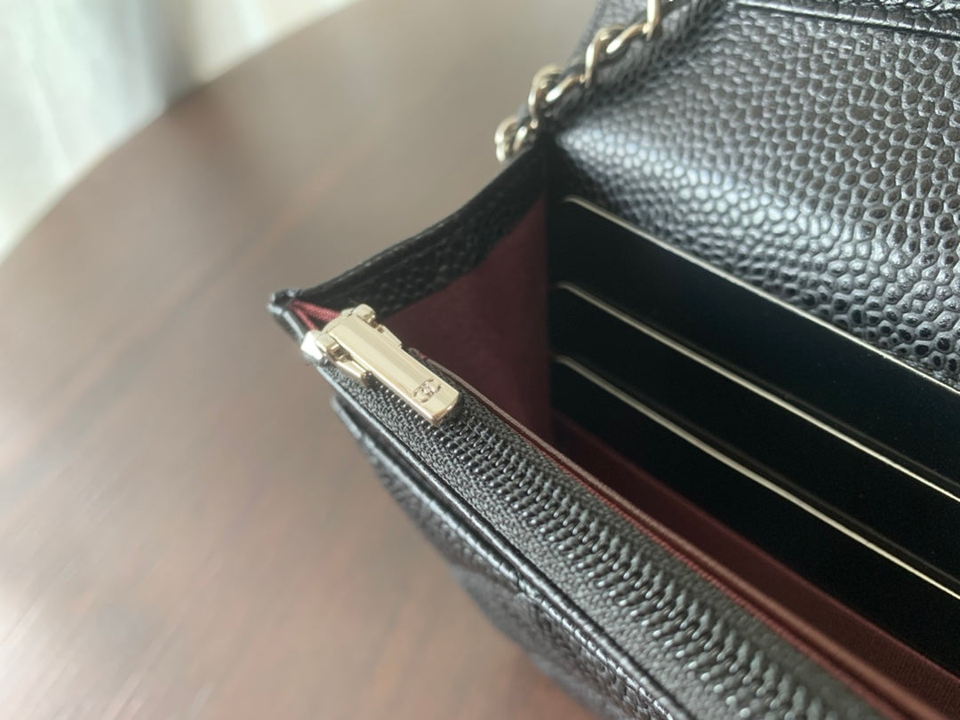 CHANEL WOC 19CM BLACK CAVIAR SILVER HARDWARE