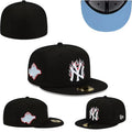 New York Yankees 59FIFTY Fitted Hat with Flame Embroidery and 1996 World Series Patch – Black