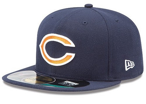 Chicago Bears NFL Fitted Hat with Embroidered – Navy Blue