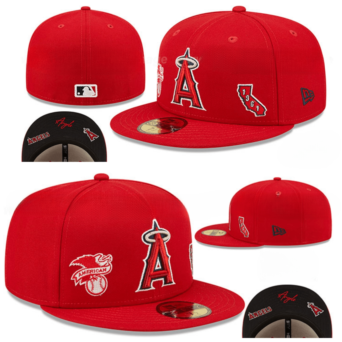Los Angeles Angels California Heritage Fitted Hat – Red