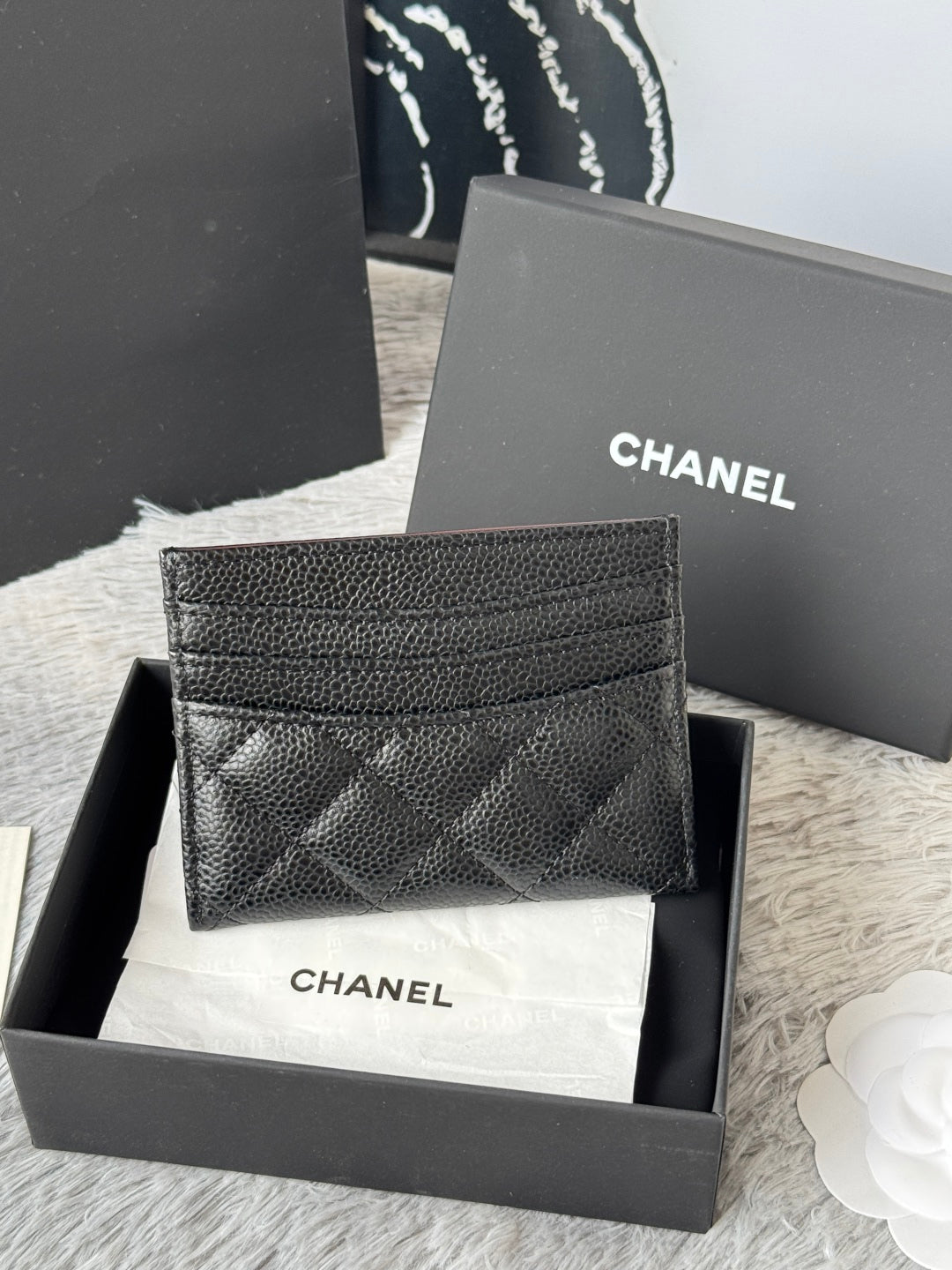 CHANEL 25S CARD HOLDER 11 IN BLACK CAVIAR GOLD HARDWARE