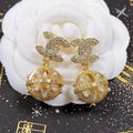 18K  Chanel Ball Drop Earrings