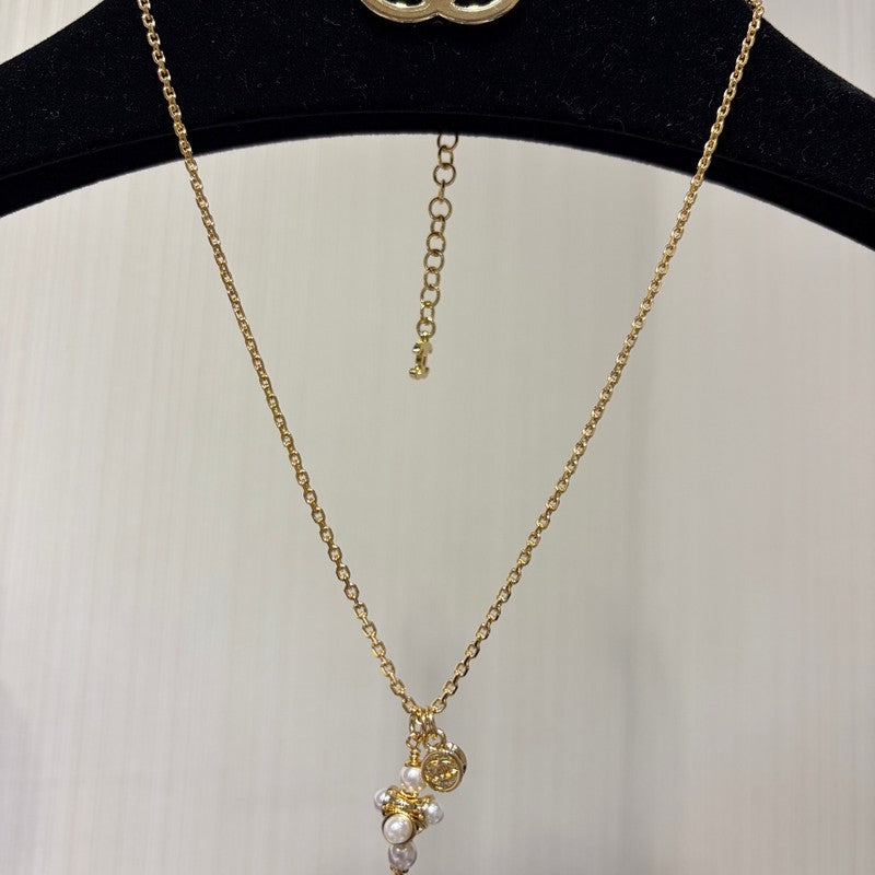 18K  Chanel 26P Grape Pearl Gold Necklace