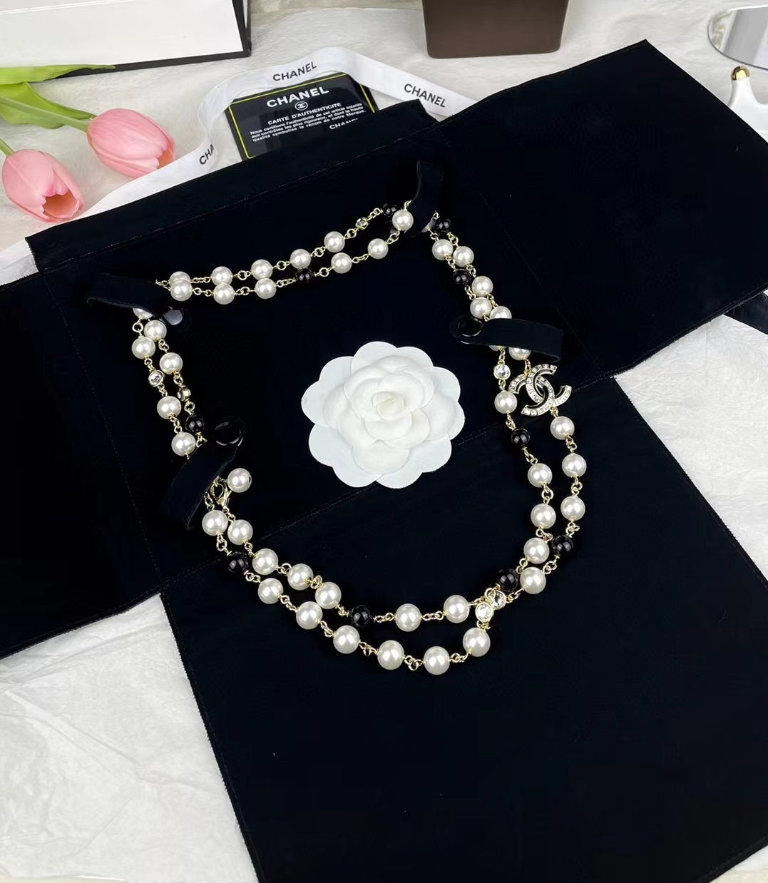 18K  Chanel 23S Long Pearls Necklace