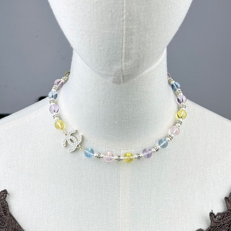 18K  Chanel 26C Color Crystal Necklace